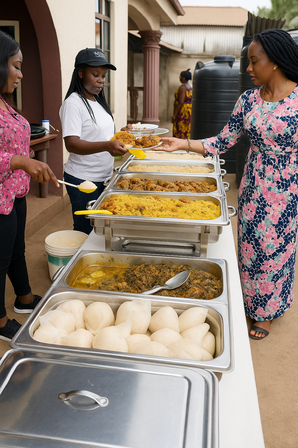 Elegant wedding reception catering setup by Confy Kitchen — Port Harcourt catering